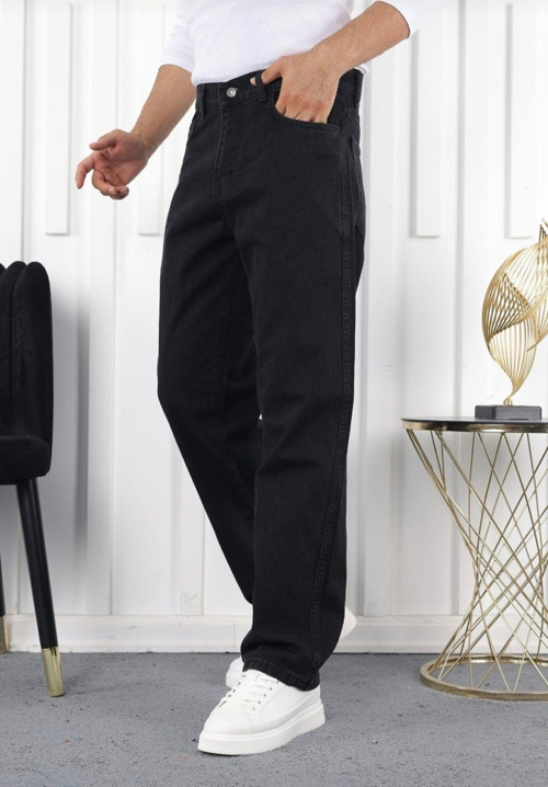 Erkek Baggy Jean Siyah Kot Pantolono buggy jean