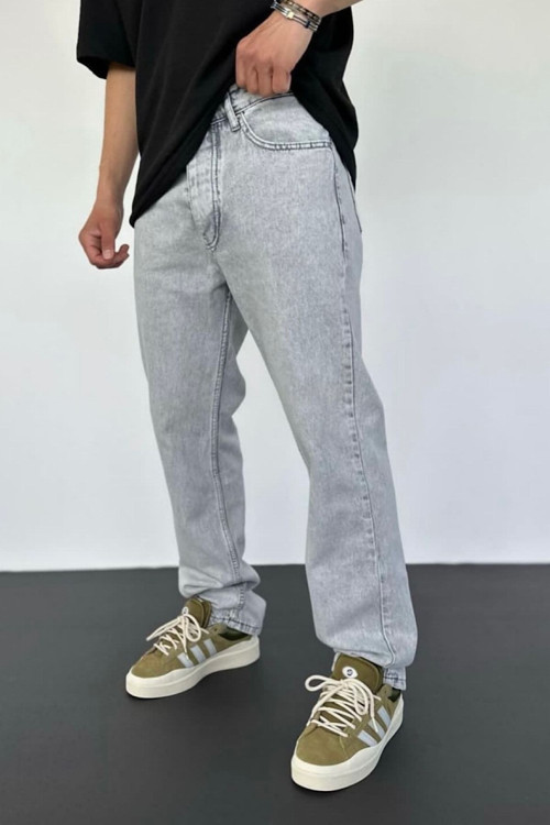 Baggy Bol Kalıp Gri Renk Kot Pantolon