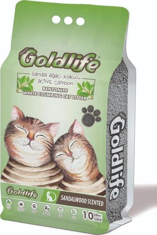 Aktif Karbonlu Sandal Ağacı Kokulu Topaklanan Bentonit İnce Taneli Kedi Kumu 10 Lt