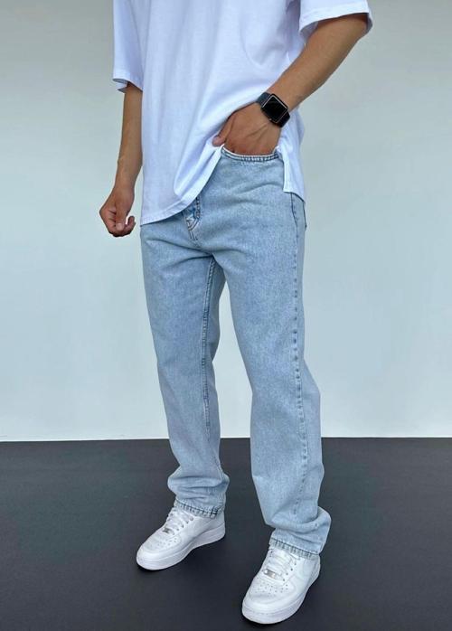 Baggy Asit Yıkamalı Açık Mavi Renk Kot Pantolon