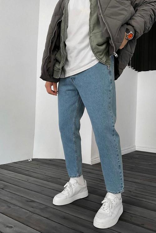 Boyfriend Yıkamalı Mavi Renk Kot Pantolon