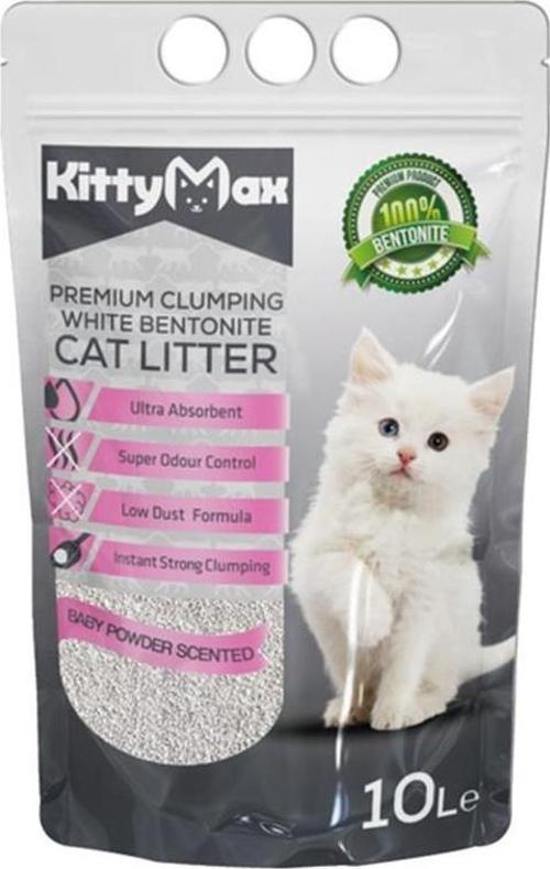 Bebek Pudrası Kokulu Bentonit Kedi Kumu 10 Lt