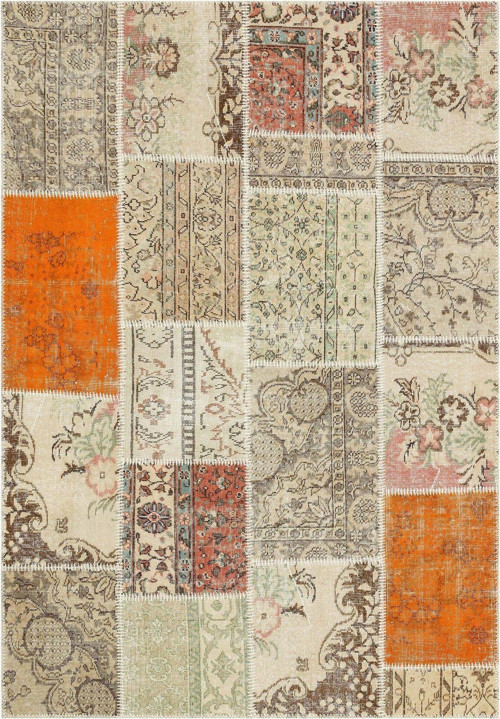 Geneleksel El Dokuma Multi Rengi Patchwork Halı