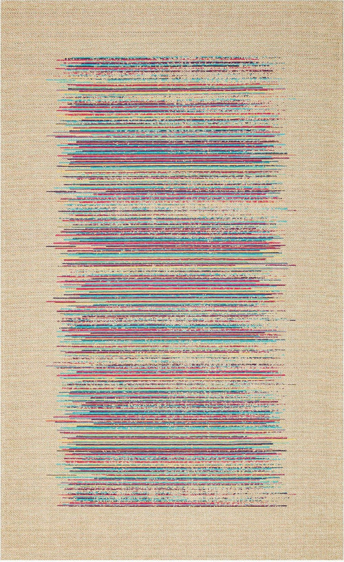 Naturel Multy Hasır Görünümlü Kaymaz Renkli Dokuma Modern Kilim
