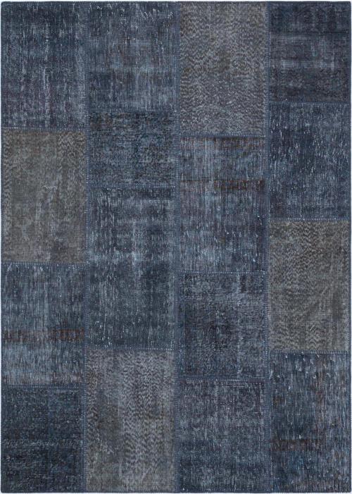 Geneleksel El Dokuma Gri Rengi Patchwork Halı