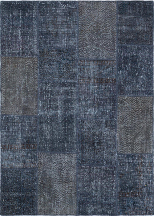 Geneleksel El Dokuma Gri Rengi Patchwork Halı