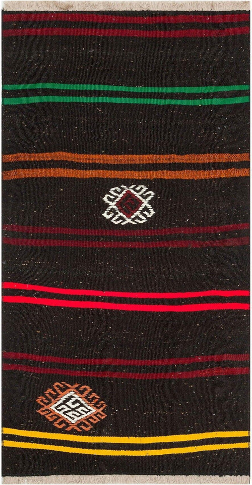 Geneleksel El Dokuma Renkli Motif Keçi Yün Kilim