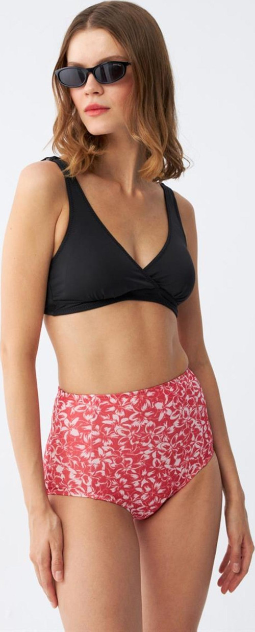 Kadın Pedli Yüksek Bel Bikini Takımı - Siyah