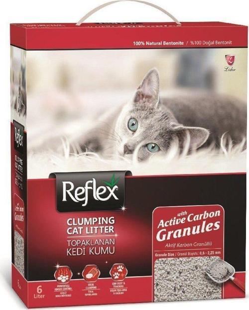 Granül Aktif Karbonlu Süper Hızlı Topaklanan Kedi Kumu 6lt KIRMIZI