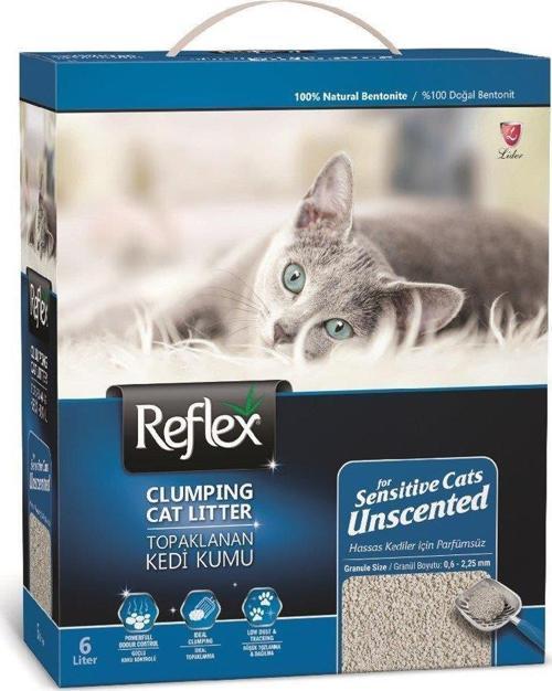 Hassas Kediler için Kokusuz Süper Hızlı Topaklanan Kedi Kumu 6lt MAVİ
