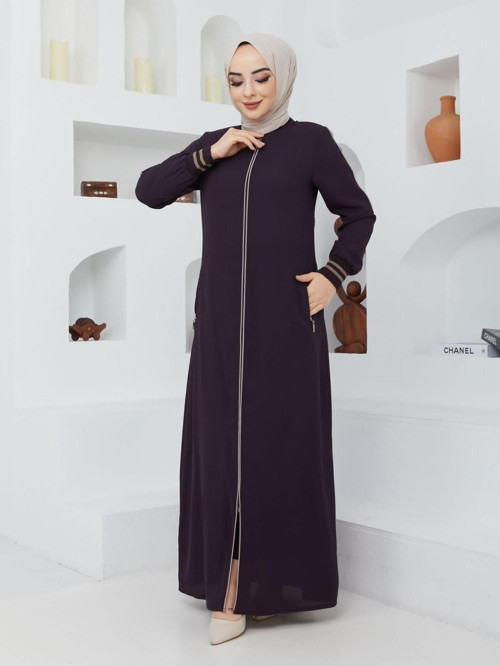 Yazlık Mevlana Model Fermuar Kısmı Ve Kolu Şeritli