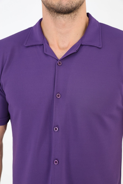 Genç Erkek Yakalı Gömlek Kısa Kollu