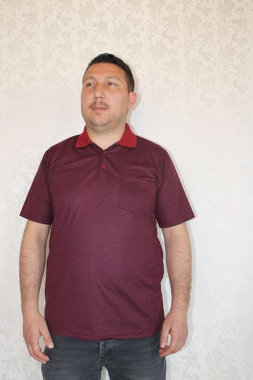 Erkek Bordo Polo Yaka Cepli  T-Shirt