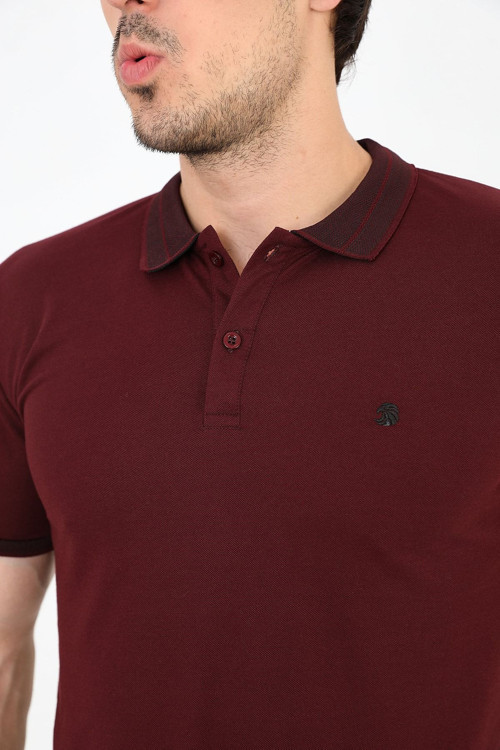 Erkek Polo Yaka Çizgi Detaylı Kısa Kollu Tişört