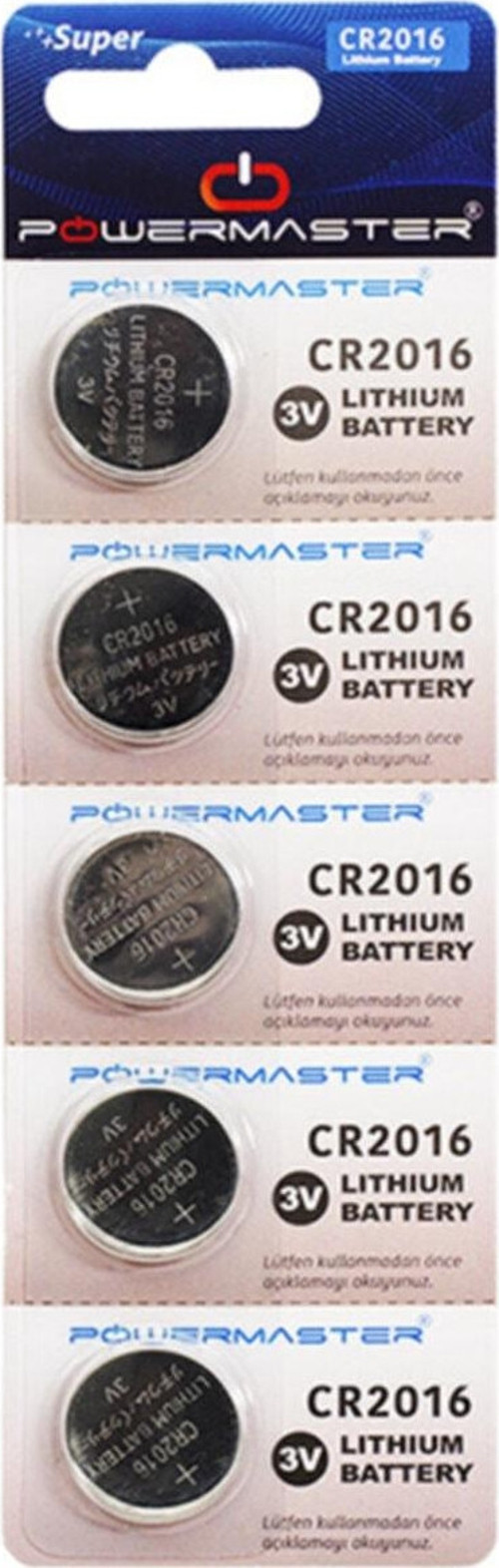 Powermaster Huanqıu Cr2016 3 Volt Lityum Para Pil (5Lİ PAKET)