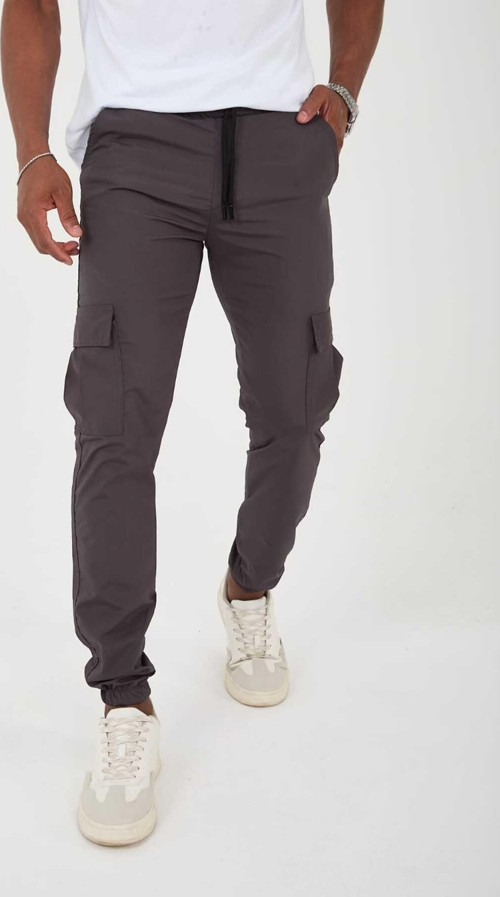 Erkek Jogger Kaliteli Pamuklu Likralı Kargo Beli Ve Paçası Lastikli Kargo Cepli Pantolon
