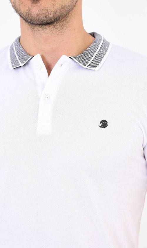 Erkek Polo Yaka Çizgi Detaylı Kısa Kollu Tişört