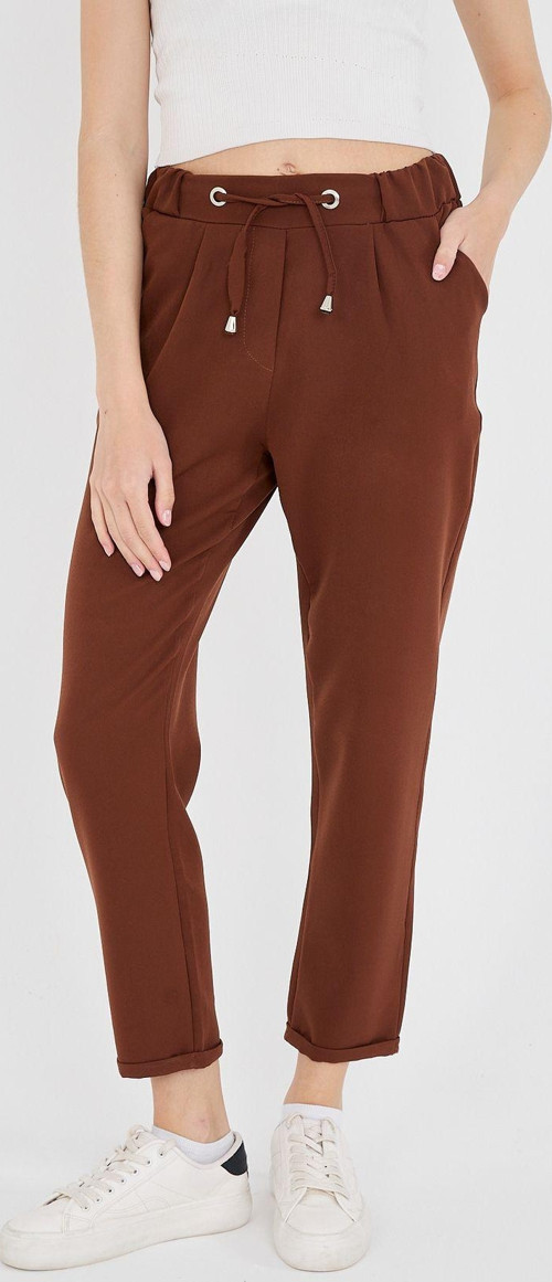 Kadın Beli Lastikli Bilek Boy Pantolon