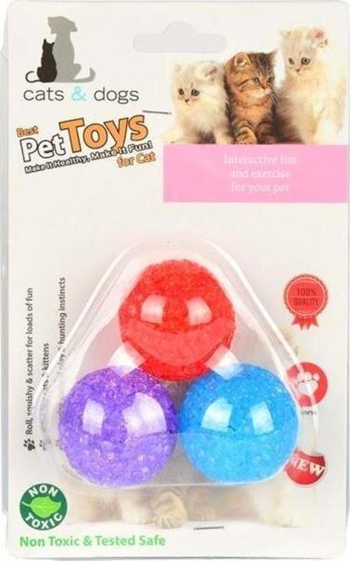 Best Pet Toys Kedi Oyun Topu Zilli Üçlü 3 Cm
