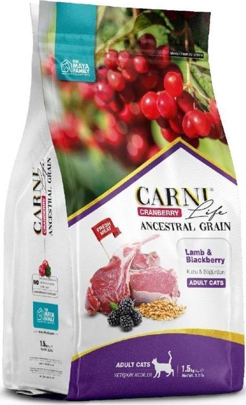 Kızılcık Kuzu Etli ve Böğürtlenli Yetişkin Kedi Maması 1.5 Kg