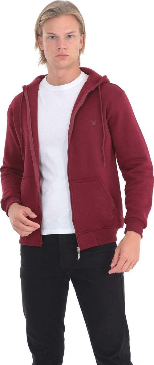 Erkek Siyah Kapşonlu Yaka Şardonlu 2 Iplik Fermuarlı Sweatshirt