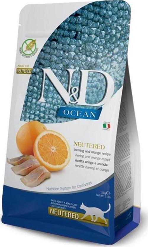 Tahılsız Ocean Ringa Balığı Ve Portakallı Kısır Kedi Maması 5 Kg