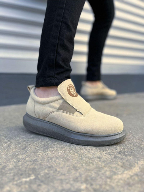 Jy161 Hippo Bağcıksız Süet Erkek Günlük Sneaker Ayakkabı Sgt - Bej