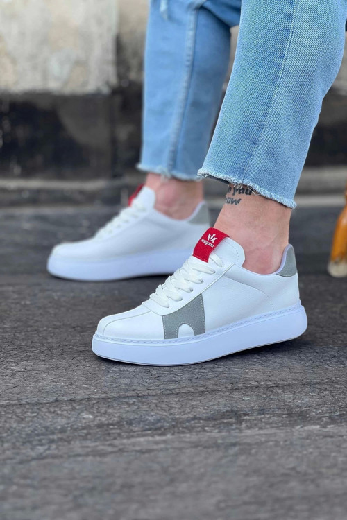 Wagoon Wg040 Beyaz Gri Erkek Casual Ayakkabı