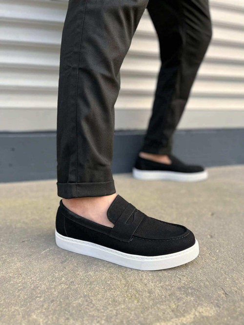 Jy180 Estilo X Bağcıksız Süet Erkek Günlük Spor Klasik Ayakkabı Sbt - Siyah