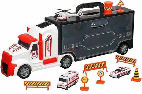 ERN-877 HEROES TOYS ÇANTALI AMBULANS TAŞIYICI TIR SETİ