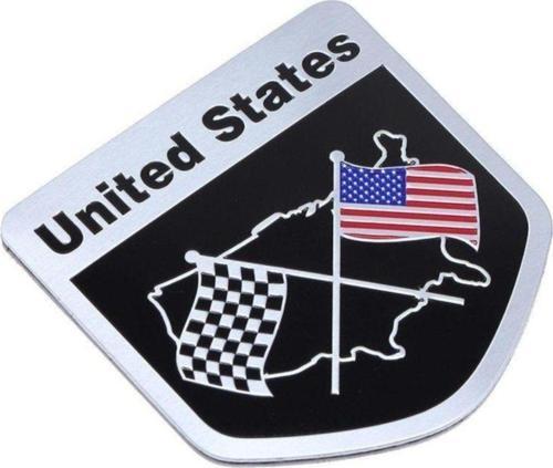 United States Çift Bayraklı Metal Etiket Arma