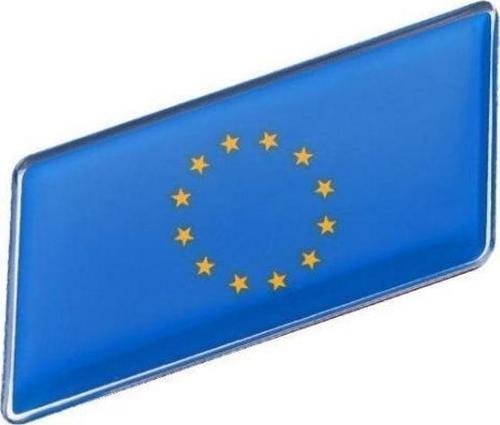 Avrupa Birliği Bayrağı Tasarımlı Damlalı Alüminyum Sticker Etiket