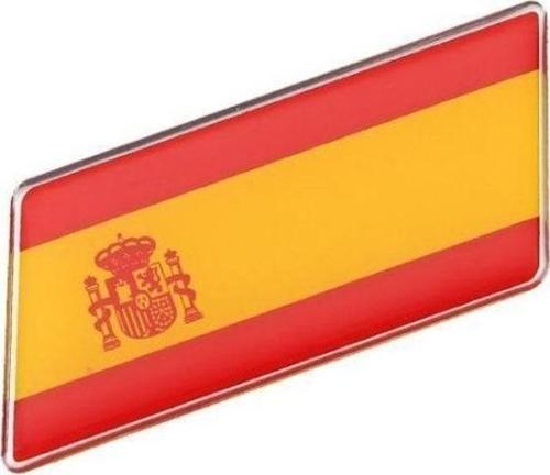 Ispanya Bayrağı Tasarımlı Damlalı Alüminyum Sticker Etiket
