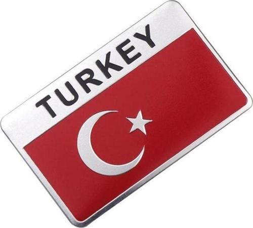 Türkiye Bayrağı Tasarımlı Alüminyum Sticker Etiket