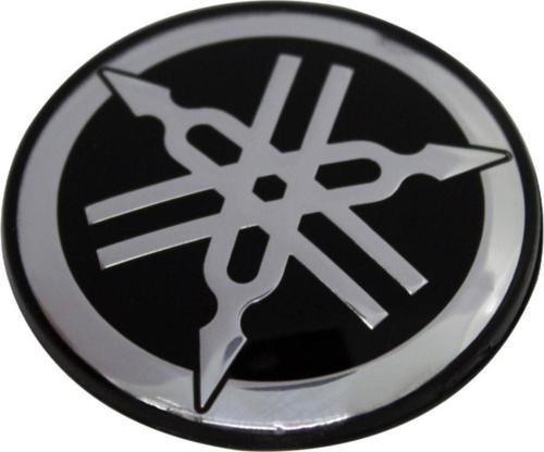 Yamaha Logo Yuvarlak Alüminyum Sticker Etiket Gümüş
