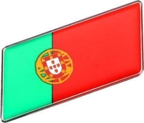 Portekiz Bayrağı Tasarımlı Damlalı Alüminyum Sticker Etiket