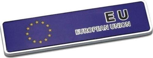 Avrupa Birliği Bayrağı Tasarımlı Alüminyum Sticker Etiket Uzun