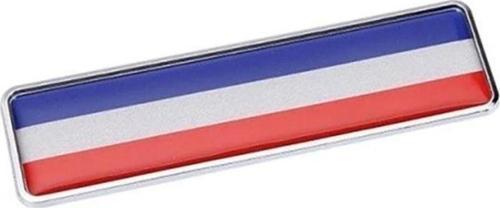 Fransa Bayrağı Tasarımlı Damlalı Alüminyum Etiket Uzun Sticker