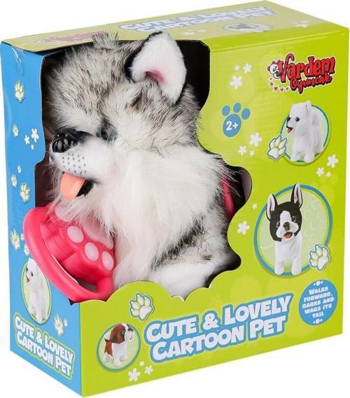 PR66302-26T Yürüyen Tasmalı Peluş Yürüyen Husky