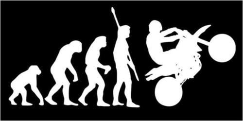 Insan Evrimi Motosiklet Otomobil Sticker Çıkartma Beyaz