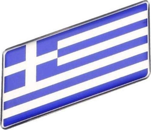 Yunanistan Bayrağı Tasarımlı Damlalı Alüminyum Sticker Etiket