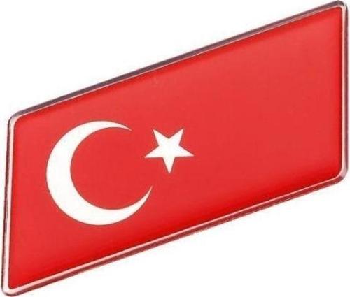Türkiye Bayrağı Tasarımlı Damlalı Alüminyum Sticker Etiket