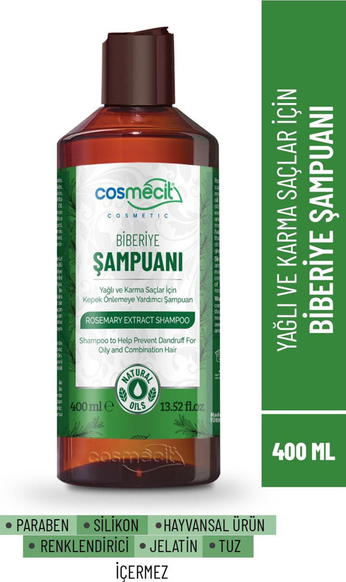 Yağlı Ve Karma Saçlar İçin Kepek Önlemeye Yardımcı Biberiye Özlü Şampuan 400Ml