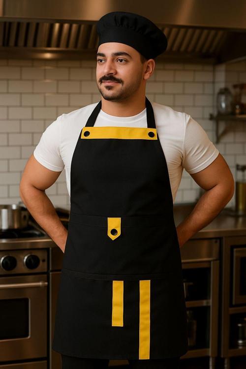 Boydan Askılı Cepli Servis Önlüğü