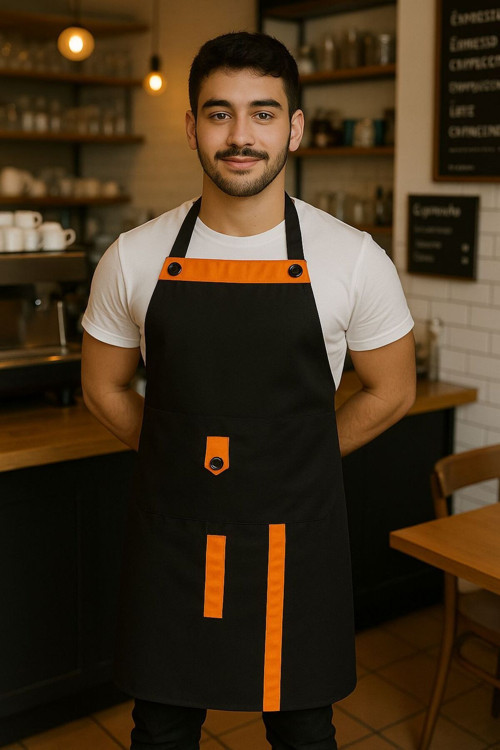 Boydan Askılı Cepli Servis Önlüğü