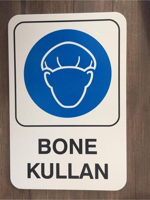 Pvc Iş Güvenliği Ve Uyarı Levhası ( Bone Kullan 16 X 24 Cm)