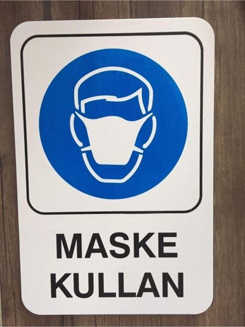 Pvc Iş Güvenliği Ve Uyarı Levhası (Maske Kullan 16 X 24 Cm)