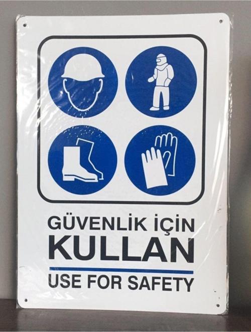 Pvc Iş Güvenliği Ve Uyarı Levhası (Koruyucu Malzeme 25,5X 36 Cm)