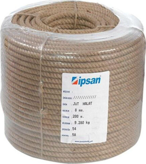 Jüt Halat Kendir İp 8 Mm. 10 Mt.