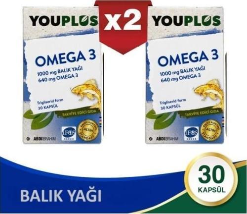 Omega 3 1000 Mg Balık Yağı 30 Kapsül - 2 ADET-  SKT:04/2027
